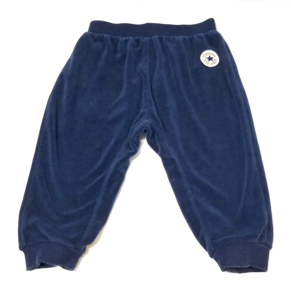 Converse Toddler Unisex Joggers Navy Blue Velour Baby 24mo